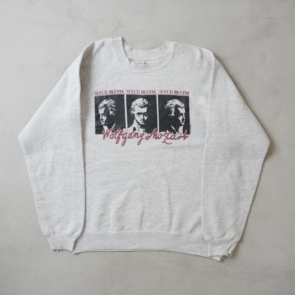 Vintage Mozart Sweatshirt Large Mens 90s Gray WFCR 88.5 FM Radio USA Made Hanes